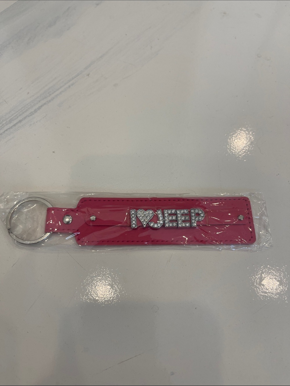 NEW I Love Jeep Pink Keychain - Women's Accessory